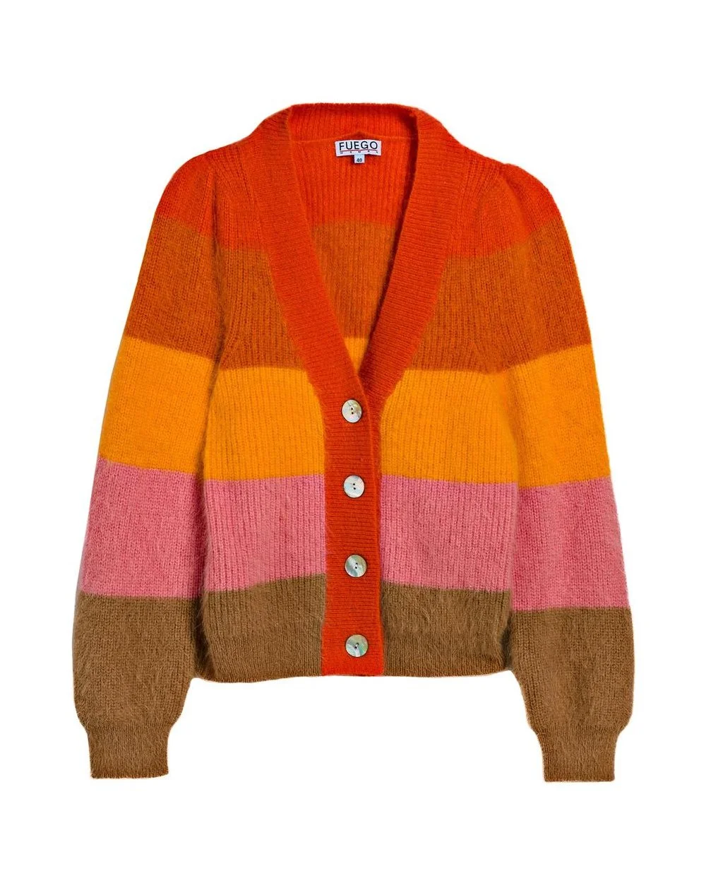 Orange 2025 striped cardigan